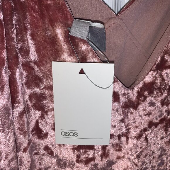 ASOS Women's Crushed Velvet Maxi Slip Dress Size 8 NEW Romantic Boho Fairycore - Picture 7 of 10
